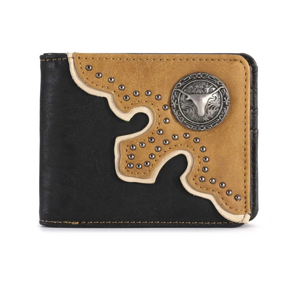 Montana West Black and Tan Western Wallet